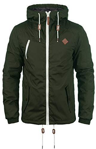 SOLID SDTilden Herren Übergangsjacke Herrenjacke Jacke mit Kapuze Kordelzug Reißverschluss Brusttasche Eingrifftaschen Regular fit, Größe:XL, Farbe:Climb Ivy (3785)