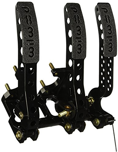 Wilwood Pedal Assembly, Gas/Brake/Clutch, 5.25 to 1 Ratio, Forward Floor Mount, Aluminum, Black Paint, Each