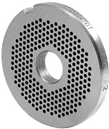 Wolfcut R70 Fleischwolfscheibe mit 2,0 mm Bohrung Ersatz für/kompatibel mit alle gängigen Fleischwolfmarken Größe R70 System Unger Werkzeugstahl