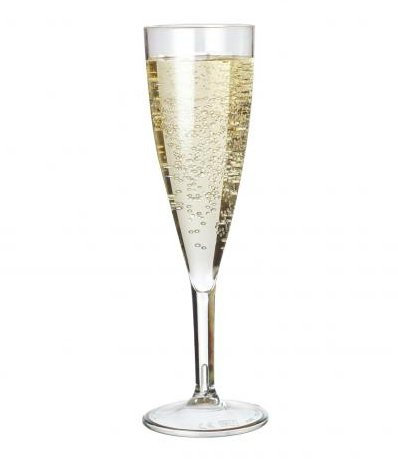 AIOS Set of 6 Unbreakable Polycarbonate Champagne Flutes. Capacity 150ml. Ideal for General use, Parties and Special Occasions. Dishwasher Safe.