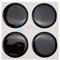 4 x Nabenkappen Silikon Aufkleber 64,0 mm - schwarz Emblem Selbstklebend