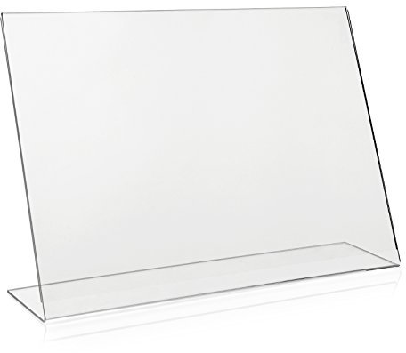 DIN A3 Werbeaufsteller/L-Ständer/L-Aufsteller im Querformat/Tischaufsteller aus original PLEXIGLAS®