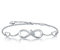BlingGem Damen Armband aus Weißgold vergoldet 925 Sterling Silber mit Rundschliff Zirkonia Unendlichkeit Kreuz Bettelarmband Frauen