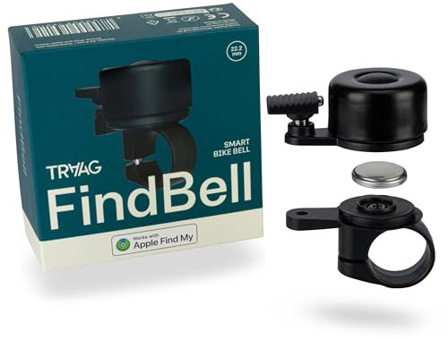 FindBell by TRAAG | integriertes Apple Find My-Tracking – OHNE AirTag | smarte Fahrradklingel mit Ortungsfunktion (Apple Find My, 22,2 mm)
