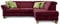 Cavadore Schlafsofa Ammerland mit Ottomane rechts / Federkern-Sofa im Landhausstil mit verstellbaren Kopfstützen, Bett und Bettkasten / 245 x 84 x 194 / Lederoptik rot