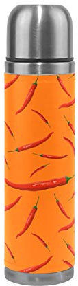 Eslifey Chili Pfeffer-Wasserflasche, auslaufsicher, isoliert, doppeltes Vakuum, Edelstahl, 500 ml