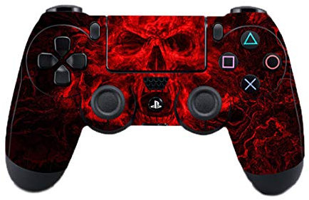 SKINOWN Skin Sticker für Sony PlayStation 4 DualShock Wireless Controller (Skull Red)
