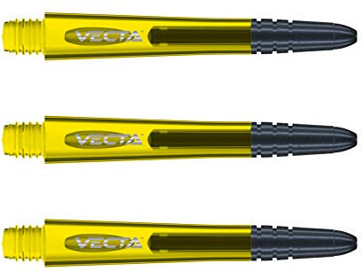 WINMAU Dart Shaft - Vecta Polycarbonat Dartschäfte - 1 Set pro Packung (insgesamt 3 Dart-Schäfte) - Professionelles Dartzubehör - Gelb & Schwarz Medium Schäfte