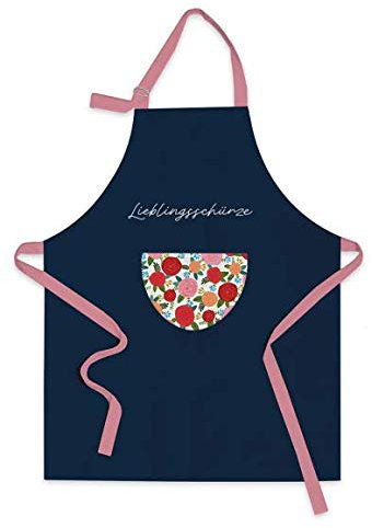 Grafik-Werkstatt Kochschürze |Schürze mit lustigem Spruch | Lieblingsschürze, blau-rosa