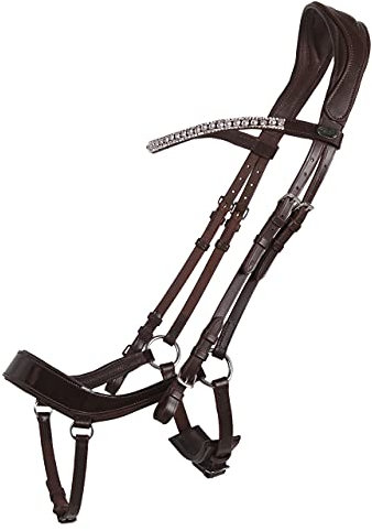 Trense Pferd Eris aus Leder | Schont die Nerven | Angenehmes Tragen | Freie Sicht | Pflegeleicht (Warmblut, Braun)