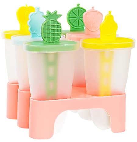 Moules à Glaces, Lot de 6 Glace Maison, Glace a l'eau, Moule Esquimaux, Popsicle Mold, DIY Moule Sorbet, PP de Haute Qualité Ice Pop Glace Moule Enfant
