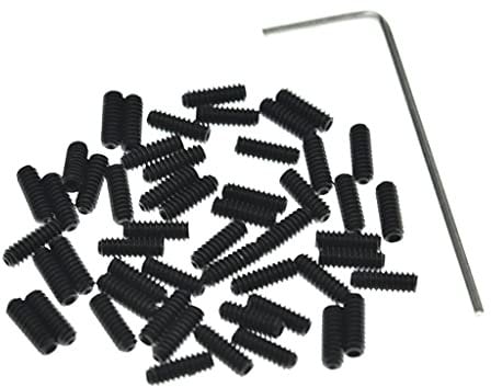 Dopro 100-Pack Metric M3x8mm Black Guitar Bridge Saddle Height Adjustment Screws for FD Stratocaster/Telecaster
