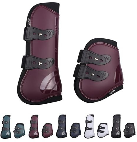 NETPROSHOP Gamaschen u. Streichkappen (4er Set) mit elastischen Schnellverschlüssen, Groesse:Cob, Farbe:Bordeaux