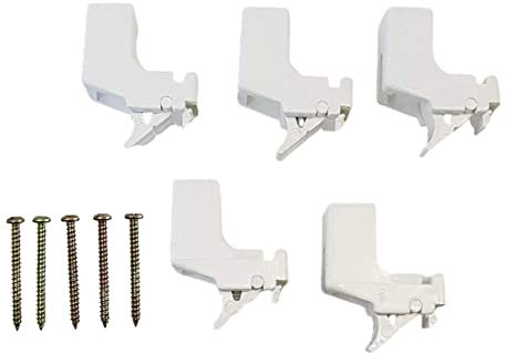 Drape Curtain Track Brackets Extra Super Standard Rail Supports W1793 White Rail Track Brackets with Screws for Windows Shower Curtain Pack of 5.