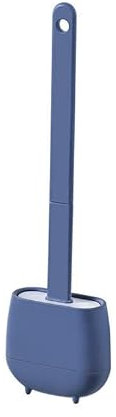 Bathroom ​Cleaning Toilet Brush Set Home Wall Mounted Plastic Corner Toilet Brush Long Handle Cleaning Brush with Holder Bathroom WC Accessories (Color : Purple)