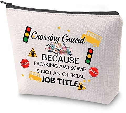 ZJXHPO Crossing Guard Kosmetiktasche Crossing Guard inspirierte MakeupTasche mit Reißverschluss Crossing Guard Wertschätzung Geschenk Best Crossing Guard Ever Kulturbeutel, Crossing Guard Titel,