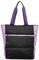 Becksöndergaard Emery Bag in Schwarz/Lila (Ebony) Shopper Damen groß - wattierte Tote Bag gesteppt mit Außentasche - L:32 x H:38 x B:12cm