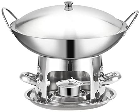 Moageme Spirituskocher Für Innenräume, Edelstahl Alkoholbrenner Campingkocher Mit Topf, Alkohol Brenner Fondue, Campingherd Für Backpacking Wandern, Camping, Grillen, Picknick 22cm