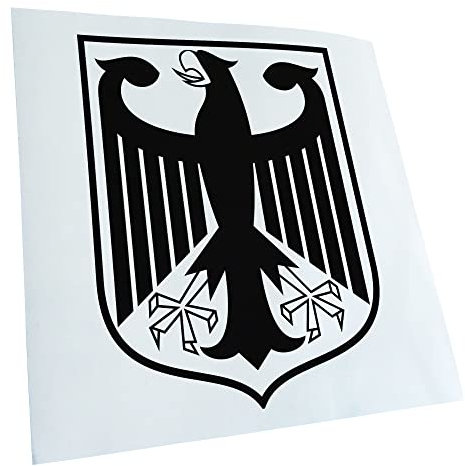 Kiwistar - Autoaufkleber - Schwarz - 24x19cm Bundeswappen Deutschland Rahmen - Heckscheibe Auto Aufkleber wetterfest für Kfz LKW Mofa Truck - Sticker außen selbstklebend Tuning Zubehör für Fenster