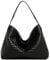 JINMANXUE Frauen Boston Tasche Gewebte Vegane Leder Handtaschen Weibliche Satchel Messenger Bag Mode Schulter Crossbody Tasche Casual Hobo, Schwarz