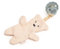 Schnullerhalter aus Musselin, Teddybär aus Musselinstoff mit Befestigung für Nuckis (Beige)