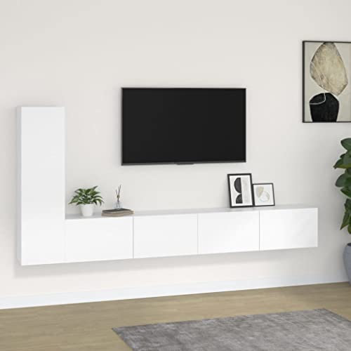 INLIFE 3114318 Ensemble meuble TV en bois Blanc 44,5 kg