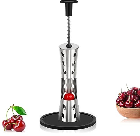 LevalCraft Kirschentkerner, 2023 neues langlebiges Kirschkern-Entferner-Werkzeug, Kirschen-Entkerner, multifunktionaler Edelstahl-Obstentkerner, versenkt für Kirschen, Oliven, rote Datteln