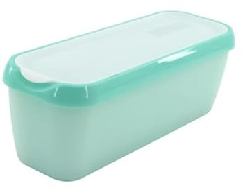 DSXH Bandeja de almacenamiento de helado rectangular reutilizable molde recipiente helado caja con tapa cocina refrigerador almacenamiento hogar congelador contenedores para (Mint Green)