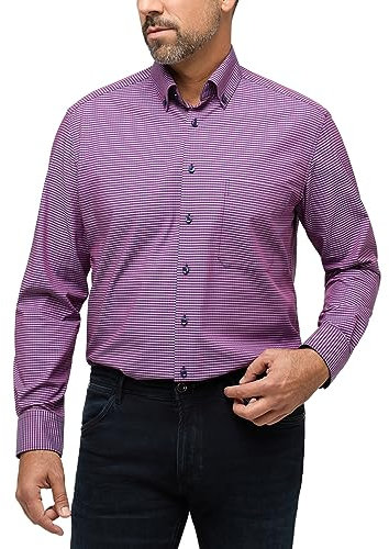 ETERNA Comfort Fit Hemd Langarm Button Down Kragen Karo rot Größe 40