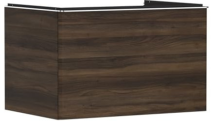 hansgrohe Xelu Q Waschtischunterschrank, 780x550, 1 Schubkasten, für Konsolen mit Aufsatzwaschtisch, geschliffen, 5405, Farbe: Möbel Nussbaum Dunkel/Griff Chrom