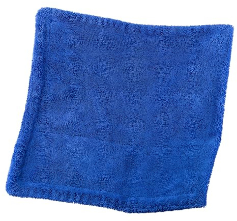 KULT Premium Auto Trockentuch S 40x40 cm mit 1700 GSM - saugstarkes Mikrofaser Trockentuch für Lack, Scheiben, Spiegel & Türfalze - fusselfrei, kratzerfrei, weiche Fasern, mit Tasche - Blau
