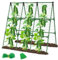 Gurken-Rankgitter für Hochbeet, faltbares A-Rahmen-Garten-Rankgitter für Kletterpflanzen, Outdoor, mit Kletternetz, kunststoffbeschichteter Stahlkern, für Gurkenbohnen und Rankenpflanzen, 130 x 134 cm