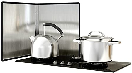 Paraschizzi Cucina Protezione Antispruzzo Per Fornello Pieghevole, Pannello Paraspruzzi Pieghevole In Acciaio Inossidabile Per Fornello A Parete Superiore Gamma Di Gas Padella Da Campegg(Size:50*50cm)