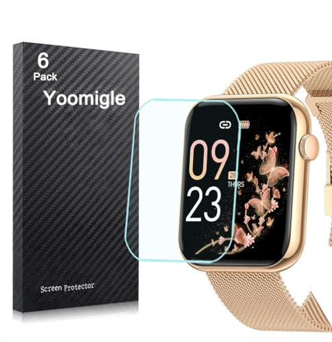 Yoomigle Paquete de 6 protectores de pantalla compatibles con reloj inteligente NAIXUES I60 de 1.85 pulgadas para reloj inteligente FitcloudPro I60 de 1.85 pulgadas, protectores de pantalla