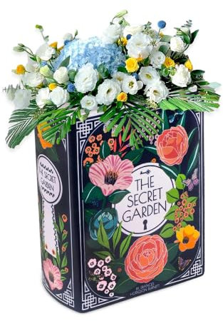 Lotvic Ceramic Book-Shaped Flower Vase, Decorative Aesthetic Book Planter, Cute Bookshelf Decor for Home, Living Room, Office