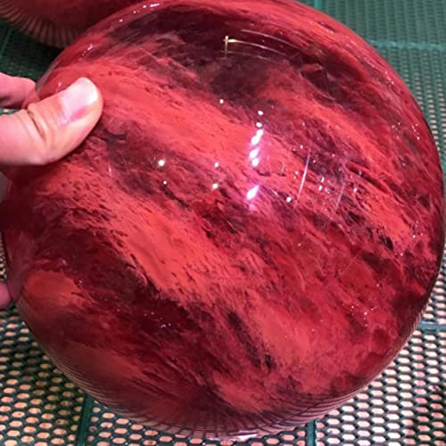 BIRXPMOS Kristalle und Heilsteine, rote Kristallkugel, natürlicher Edelstein, roter Quarz, Geschnitzte magische Kugel, Feng Shui, Heimdekoration, Geschenk(10cm)