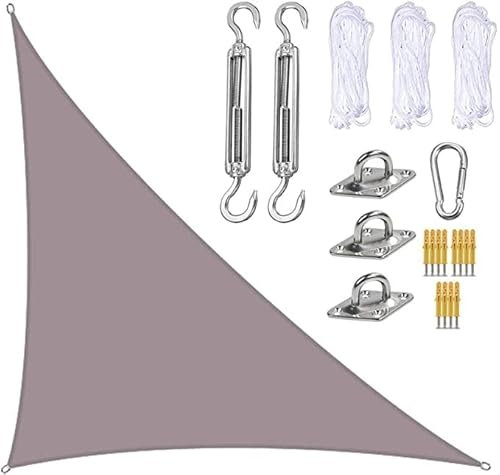 LAMEDOAT Voile D'ombrage Triangle Voile D'ombrage Auvent Bloc UV pour Patio, Voiles D'ombrage De Jardin À Angle Droit avec Kit De Fixation, Parasol (Color : Khaki, Size : 3x4x5m)