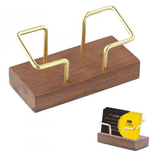 Ehuihuan Boîte de Cartes de Visite en Bois, Porte - Cartes Noyer Noir, Porte - Cartes de Visite Dans Les Bureaux, Stands et Vitrines
