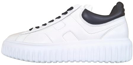 Hogan Scarpe Uomo Sneaker H-Stripes in Pelle HXM6450FC60LE90001 Nero-Bianco (Bianco Nero, Sistema Taglie Calzature EU, Adulto, Numero, Larga, 44)