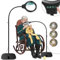 NZQXJXZ 10X 30X Lupe mit Licht und Ständer, 2-in-1 Lupenlampe mit Flexiblem Schwanenhals und 36 Einstellbare Helligkeits-LEDs, 3 Farbmodi, Lupenleuchte zum Naharbeit, Nähen, Basteln, Hobbys