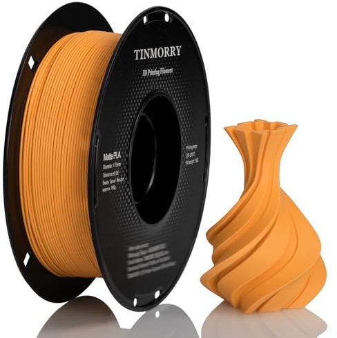 Matte PLA Filament 1.75mm, TINMORRY PLA 3D Druck Filament, Kompatibel mit Bambu Lab FDM 3D Drucker, 1 KG 1 Spule, Orange