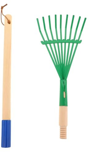 ERINGOGO Rasenharken Mit Holzgriff Rasenmäher Für Draußen Rasenmäher Kinderwerkzeuge Kinderrechen Werkzeuge Für Kleinkindwerkzeuge Kinderspielzeug Kleiner Laubharken Rechen In