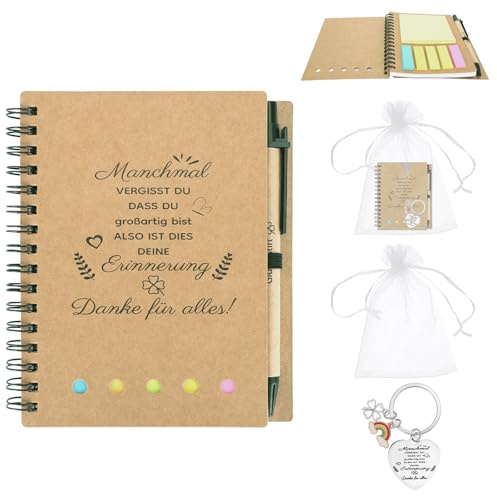 GADITIEK Abschiedsgeschenk Kollegen Jobwechsel, Inklusive Notizbuch und Schlüsselanhänger, Beste Kollegen Geschenk, Danke Abschied Kollegin Geschenk (Stil 1)