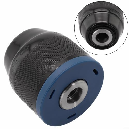 10mm Metal Drill Chuck with Self Locking Functionality, Designed for Quick Bit Changes on Most Hand and Power Drills, Built to Last (blue)