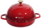 Flavehc Forno per pane in ghisa con coperchio a cloche per cottura - Forno olandese smaltato rosso con coperchio a cupola per lievito naturale - 2,6 qt