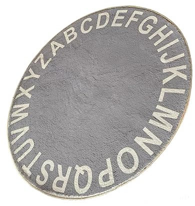 Kisangel Runder Babyzimmer Teppich Aus Baumwolle Alphabet Spielmatte Für Junge Mädchen Und Junge Mädchen Leicht Zu Waschen Und Bequem Zum Spielen Und Nickerchen