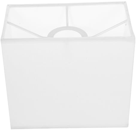 1 Stück Stofflampenschirm Weiß Rechteckiger E27 für Tischlampe | Landhausstil, 4cm Montageöffnung Innen, Einfache Installation, für Zuhause und Schlafzimmer