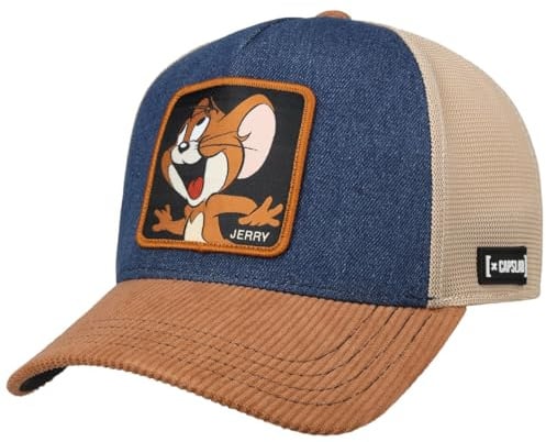 Capslab Tom & Jerry Premium Cap Basecap Baseballcap Truckercap Trucker Meshcap Damen/Herren - Snapback, mit Schirm Frühling-Sommer Herbst-Winter Frühjahr Sommer