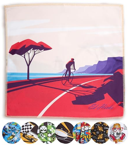 Ed Hicks Chiffon de Nettoyage en Microfibre Premium XXL: 30 x 30 cm - pour Lunettes, TV Écrans de télévision, Tablettes, Ordinateurs - Antistatique - Anti-Rayures (Cyclisme)