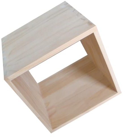SHINEOFI Staplebare Holzbox mit Zinkenverbindung Modulare Aufbewahrungskiste Minimalistisches Design für Bücher Bastelbedarf und Wohnraum Stabile Robuste Holzwürfel für Schlafzimmer